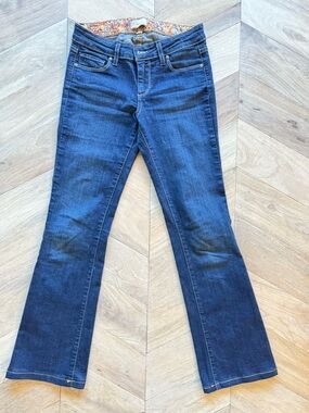 PAIGE Holly Petite Size 26 Dark Blue Bootcut Jeans